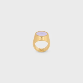 Triomphe Signet Ring in Varnish and Brass with Gold Finish Triomphe Signet Ring in Varnish and Brass with Gold Finish