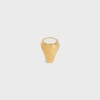 Triomphe Signet Ring in Varnish and Brass with Gold Finish