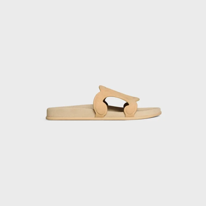 Triomphe Slide in Suede Calfskin Triomphe Slide in Suede Calfskin