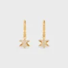 Triomphe Solitaire Sparkle Earrings in Strass and Brass with Gold Finish