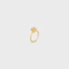 Triomphe Solitaire Sparkle Ring in Strass and Brass with Gold Finish