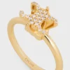 Triomphe Solitaire Sparkle Ring in Strass and Brass with Gold Finish