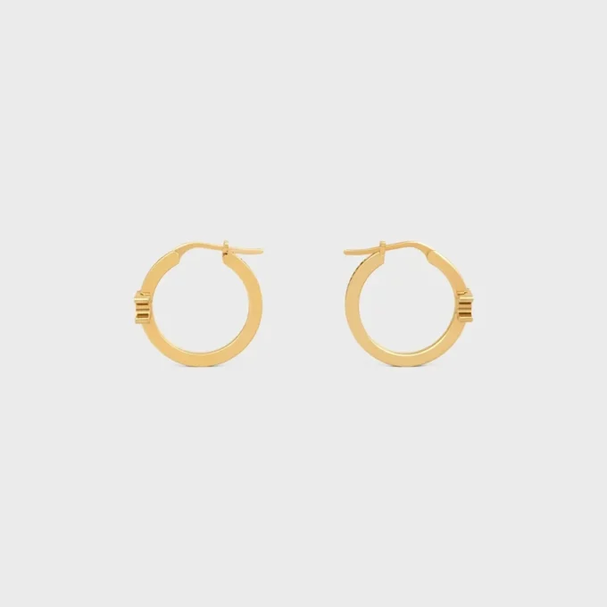 Triomphe Sparkle Hoops in Strass and Brass with Gold Finish