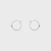 Triomphe Sparkle Hoops in Strass and Brass with Rhodium Finish