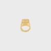 Triomphe Square Signet Ring in Brass with Gold Finish