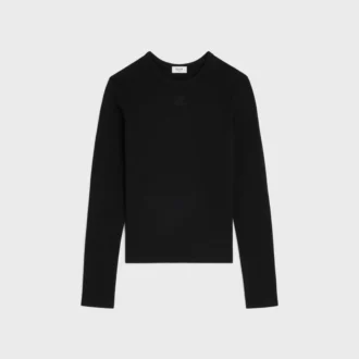 Triomphe T-Shirt in Ribbed Cotton Jersey