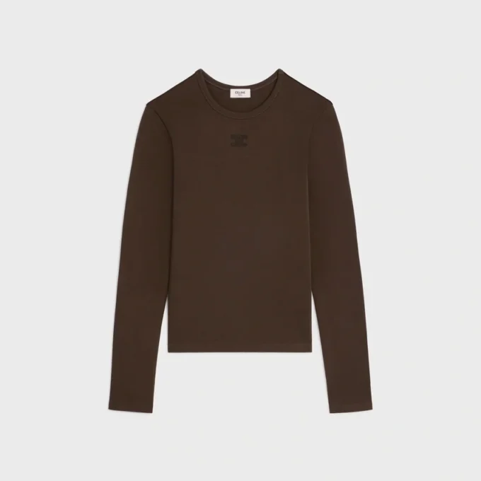 Triomphe T-Shirt in Ribbed Cotton Jersey