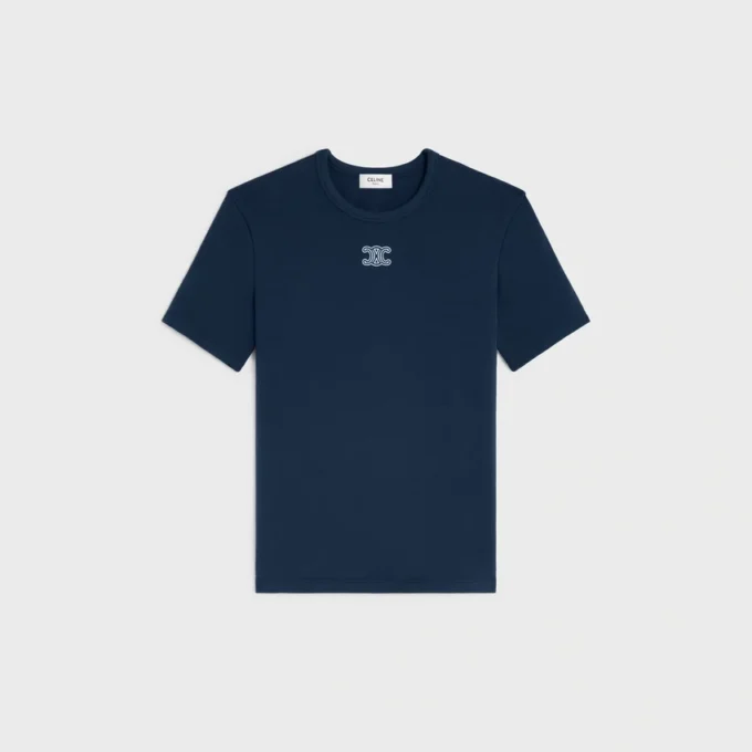 Triomphe T-Shirt in Ribbed Cotton Jersey