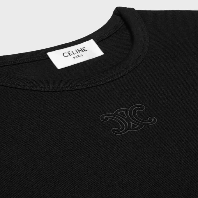 Triomphe T-Shirt in Ribbed Cotton Jersey