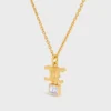 Triomphe Twinkle Necklace in Strass and Brass with Gold Finish