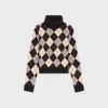 Turtleneck Sweater in Argyle Wool