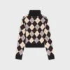 Turtleneck Sweater in Argyle Wool