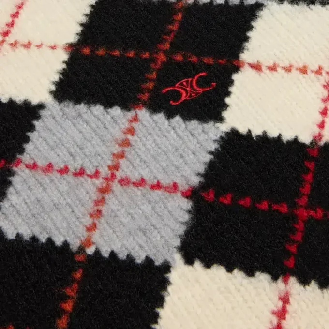 Turtleneck Sweater in Argyle Wool