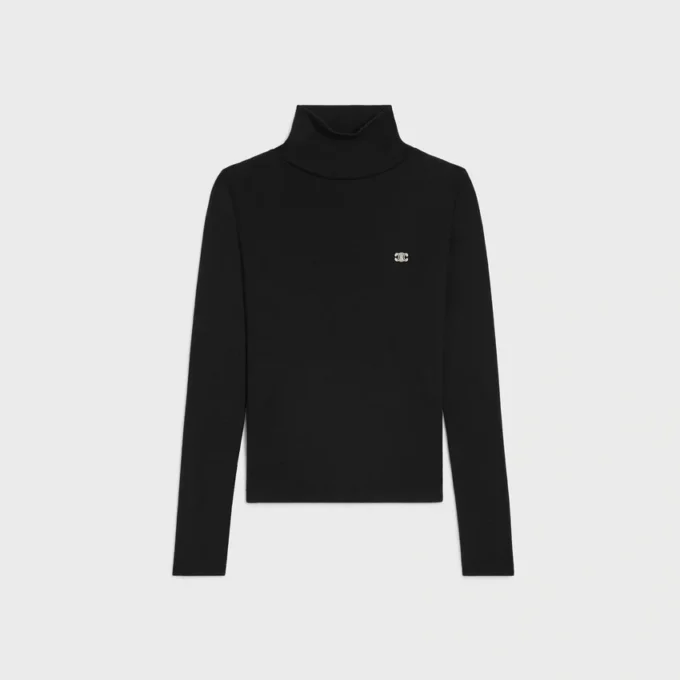 Turtleneck Top in Wool Jersey