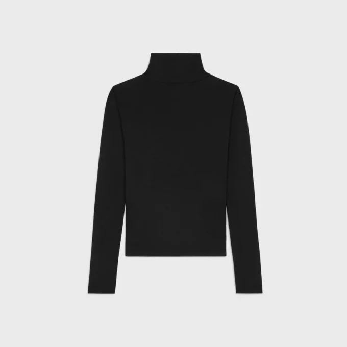 Turtleneck Top in Wool Jersey
