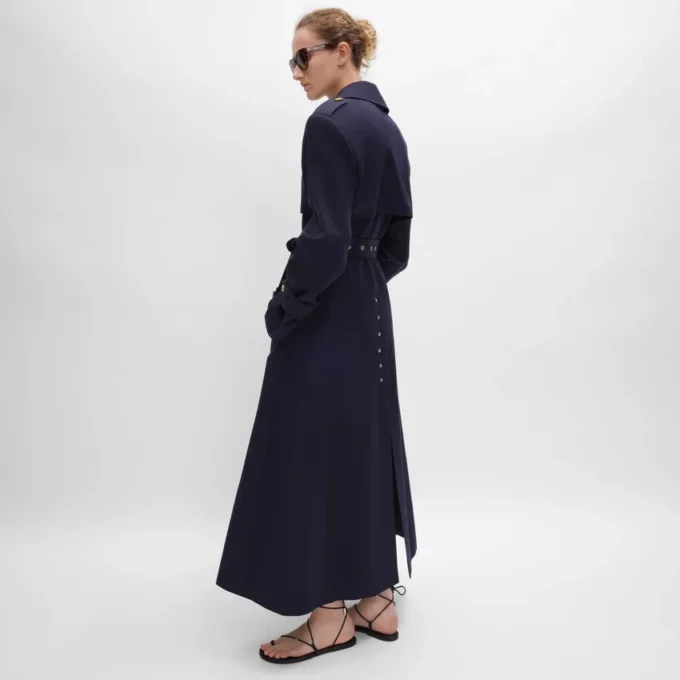 Tux Trench Coat in Cotton and Wool Gabardine