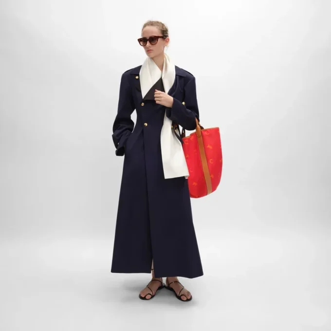 Tux Trench Coat in Cotton and Wool Gabardine