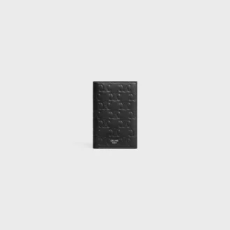 Vertical Card Holder in Calfskin with Triomphe Embossed