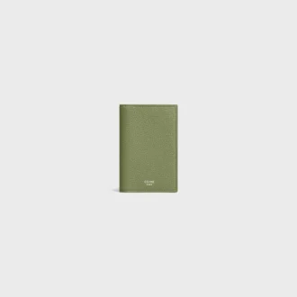Vertical Card Holder in Grained Calfskin