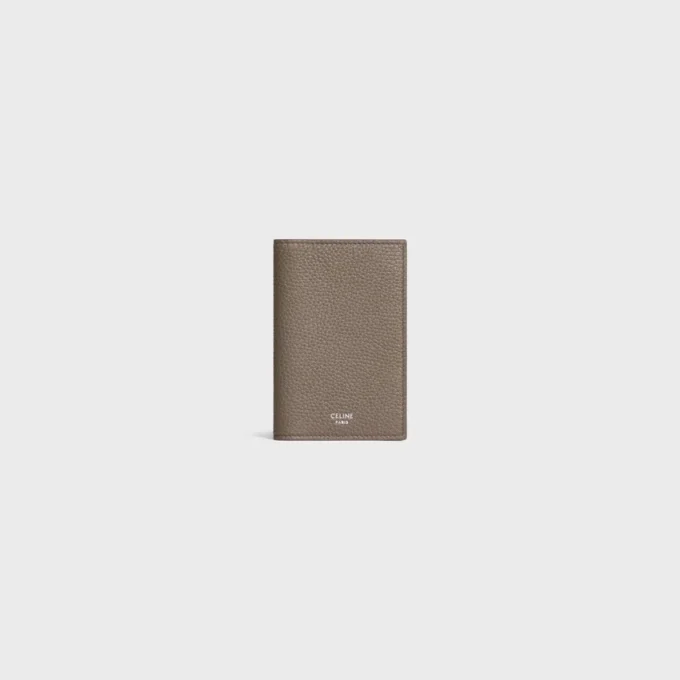 Vertical Card Holder in Grained Calfskin