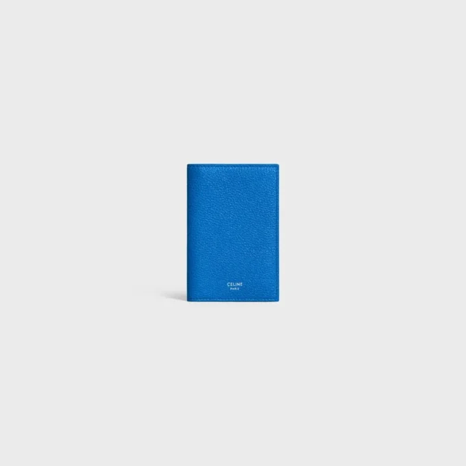 Vertical Card Holder in Grained Calfskin