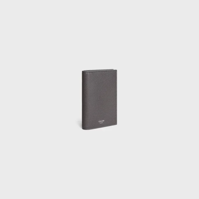Vertical Card Holder in Grained Calfskin