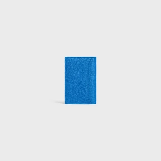 Vertical Card Holder in Grained Calfskin
