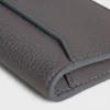 Vertical Card Holder in Grained Calfskin