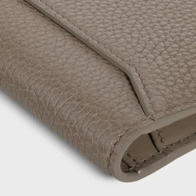 Vertical Card Holder in Grained Calfskin