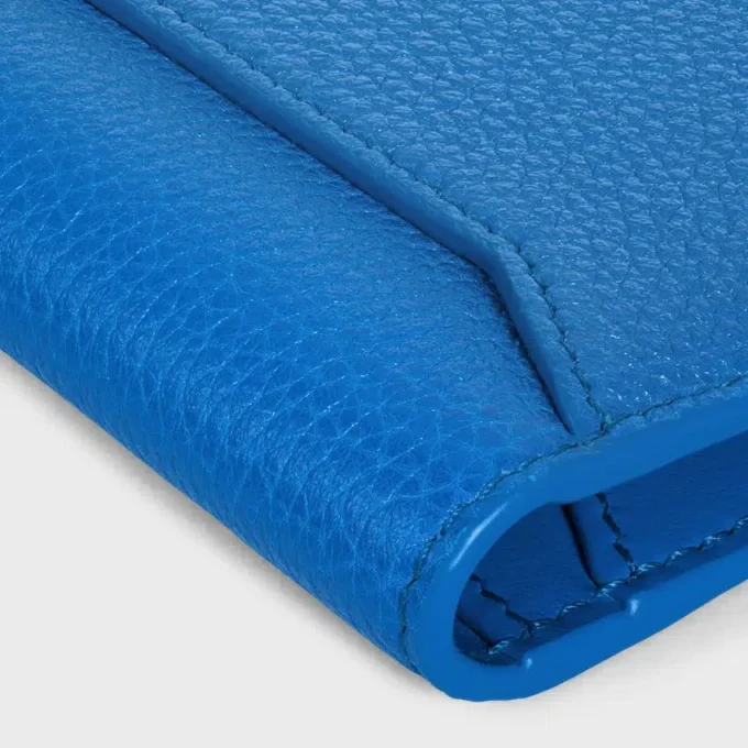 Vertical Card Holder in Grained Calfskin