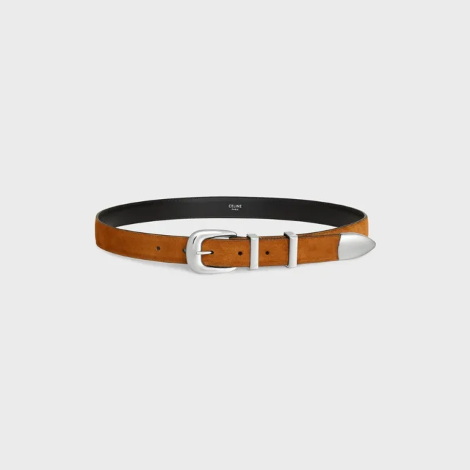 Western Belt 25Mm in Suede Calfskin
