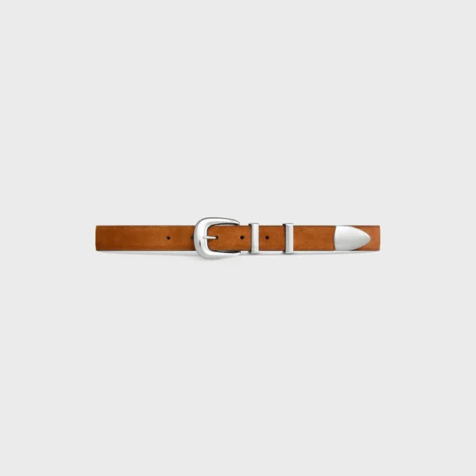 Western Belt 25Mm in Suede Calfskin
