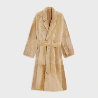 Wrapped Coat in Lamb Shearling