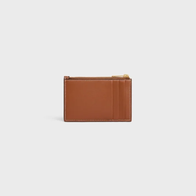 Zipped Card Holder Cuir Triomphe in Smooth Lambskin