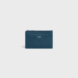 Zipped Card Holder in Grained Calfskin