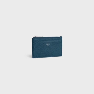 Zipped Card Holder in Grained Calfskin