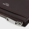 Zipped Card Holder in Grained Calfskin
