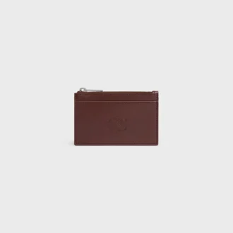 Zipped Card Holder in Satinated Calfskin with Triomphe Embossed Zipped Card Holder in Satinated Calfskin with Triomphe Embossed