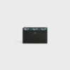 Zipped Card Holder in Striped Triomphe Canvas and Lambskin