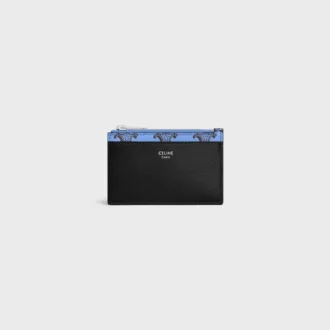 Zipped Card Holder in Triomphe Canvas and Lambskin