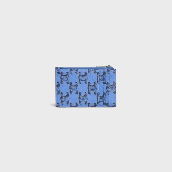 Zipped Card Holder in Triomphe Canvas and Lambskin