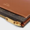 Zipped Card Holder in Triomphe Canvas and Lambskin