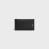 Zipped Compact Card Holder in Grained Calfskin