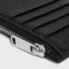 Zipped Compact Card Holder in Grained Calfskin