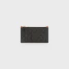 Zipped Compact Card Holder in Triomphe Canvas and Lambskin