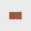 Zipped Compact Card Holder in Triomphe Canvas and Lambskin
