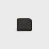 Zipped Purse with Card Holder in Triomphe Canvas and Lambskin