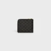 Zipped Purse with Card Holder in Triomphe Canvas and Lambskin